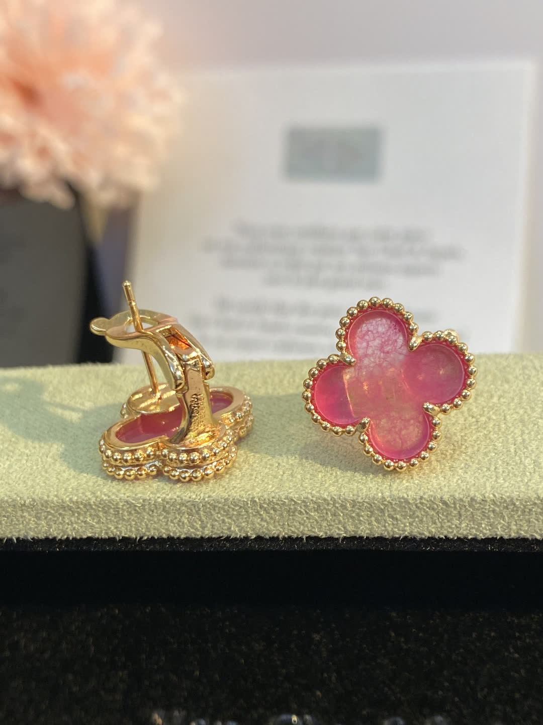 Van Cleef & Arpels Alhambra Pink Earrings